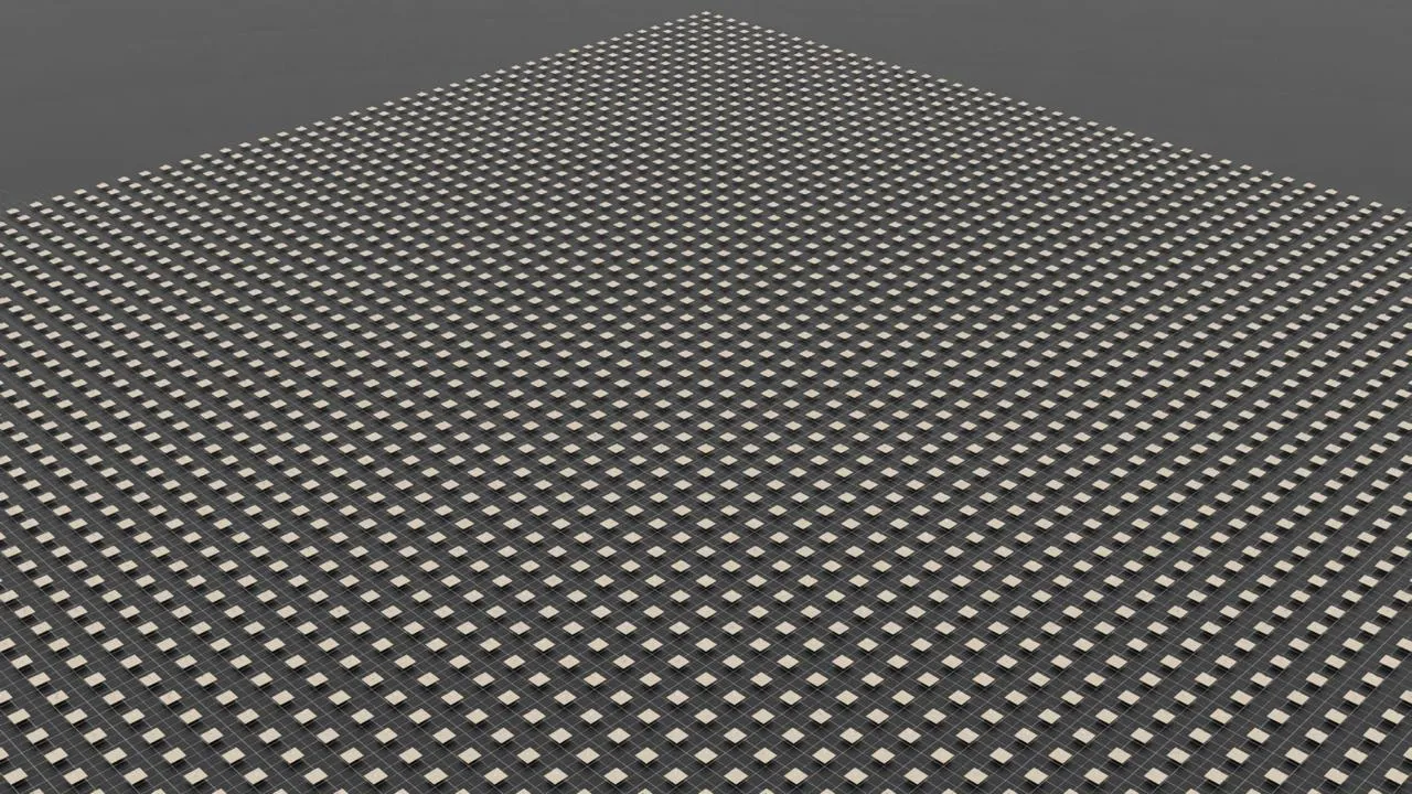 4096 PiPER robot arm environments running in parallel — bird's eye view