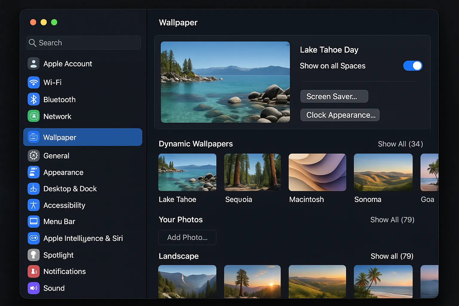 Wallpaper settings